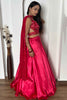 Alluring Pink Sequins Satin Party Wear Lehenga Choli With Dupatta