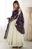 Captivating Off-White Silk Anarkali Gown With Dupatta