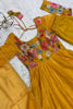 Incredible Yellow Floral Printed Organza Haldi Wear Anarkali Suit
