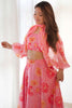 Lovely Pink Floral Print Organza Party Wear Lehenga With Blouse
