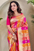 Amazing Multi-Color Zari Weaving Banarasi Silk Saree With Blouse