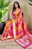 Amazing Multi-Color Zari Weaving Banarasi Silk Saree With Blouse