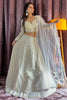 Adorable Off-White Sequins Georgette Wedding Wear Lehenga Choli