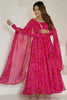 Wonderful Pink Bandhej Print Georgette Festival Wear Anarkali Suit