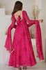 Wonderful Pink Bandhej Print Georgette Festival Wear Anarkali Suit