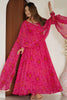 Wonderful Pink Bandhej Print Georgette Festival Wear Anarkali Suit