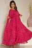 Wonderful Pink Bandhej Print Georgette Festival Wear Anarkali Suit