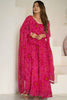 Wonderful Pink Bandhej Print Georgette Festival Wear Anarkali Suit