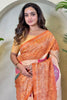 Incredible Orange Bandhani Printed Tissue Silk Festival Wear Saree