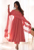 Stunning Peach-Color Lucknowi Embroidery Georgette Anarkali Pant Suit