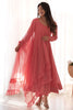 Stunning Peach-Color Lucknowi Embroidery Georgette Anarkali Pant Suit