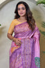 Shocking Purple Bandhani Printed Tissue Silk Event Wear Saree