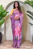Shocking Purple Bandhani Printed Tissue Silk Event Wear Saree