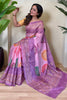 Shocking Purple Bandhani Printed Tissue Silk Event Wear Saree