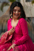 Gorgeous Pink Silk Wedding Wear Anarkali Suit With Banarasi Dupatta