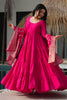 Gorgeous Pink Silk Wedding Wear Anarkali Suit With Banarasi Dupatta