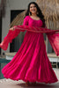 Gorgeous Pink Silk Wedding Wear Anarkali Suit With Banarasi Dupatta