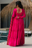 Gorgeous Pink Silk Wedding Wear Anarkali Suit With Banarasi Dupatta