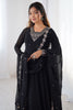 Wonderful Black Embroidered Event Wear Anarkali Suit With Dupatta
