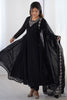 Wonderful Black Embroidered Event Wear Anarkali Suit With Dupatta