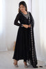 Wonderful Black Embroidered Event Wear Anarkali Suit With Dupatta