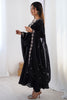 Wonderful Black Embroidered Event Wear Anarkali Suit With Dupatta