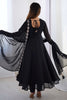 Wonderful Black Embroidered Event Wear Anarkali Suit With Dupatta