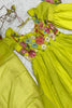 Lovely Light Green Floral Printed Organza Festival Wear Anarkali Suit
