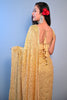 Fantastic Light Yellow Sequins Georgette Party Wear Saree With Blouse