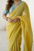 Astonishing Yellow Silk Ready To Wear Festival Wear Saree With Blouse