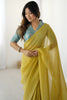 Astonishing Yellow Silk Ready To Wear Festival Wear Saree With Blouse