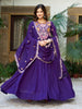 Incredible Purple Sequins Thread Work Georgette Function Wear Gown With Dupatta