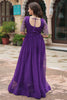 Fabulous Purple Embroidered Georgette Wedding Wear Gown