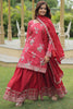 Amazing Maroon Sequins Chinon Function Wear Palazzo Suit With Dupatta