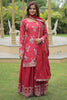 Amazing Maroon Sequins Chinon Function Wear Palazzo Suit With Dupatta