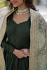 Surprising Green Embroidered Vichitra Silk Mehendi Wear Gown