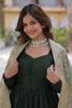 Surprising Green Embroidered Vichitra Silk Mehendi Wear Gown