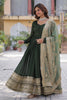 Surprising Green Embroidered Vichitra Silk Mehendi Wear Gown