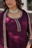 Wonderful Wine Color Silk Event Wear Anarkali Gown With Dupatta