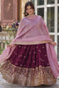 Awesome Wine Color Georgette  Festival Wear Anarkali Gown With Dupatta