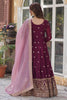 Awesome Wine Color Georgette  Festival Wear Anarkali Gown With Dupatta