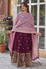 Awesome Wine Color Georgette  Festival Wear Anarkali Gown With Dupatta