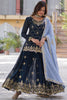 Attractive Blue Sequins Georgette Festival Wear Sharara Suit