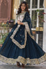 Stunning Teal Blue Embroidered Georgette Function Wear Gown