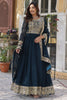 Stunning Teal Blue Embroidered Georgette Function Wear Gown