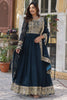 Stunning Teal Blue Embroidered Georgette Function Wear Gown