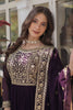 Surprising Purple Embroidered Georgette Event Wear Gown