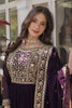 Surprising Purple Embroidered Georgette Event Wear Gown