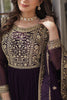 Surprising Purple Embroidered Georgette Event Wear Gown