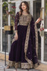 Surprising Purple Embroidered Georgette Event Wear Gown